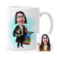 BK Gift Kişiye Özel Avukat Karikatür Beyaz Kupa Bardak  2
