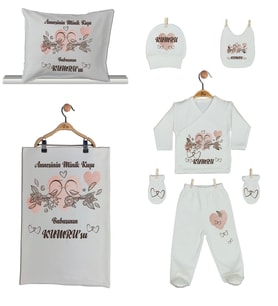 Pia Baby GL 1927-06 İsme Özel Yastık Battaniye Zıbın Set