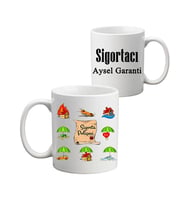 Sigortacıya Hediye İsim Baskılı Kişiye Özel Kupa Bardak