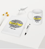 BK Gift Kişiye Özel İngilizce Öğretmeni Temalı Beyaz Defter Kalem Kupa Seti - 4