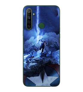 Kaptan Amerika Tasarım Süper Şeffaf Silikon Telefon Kılıfı Oppo Realmi 5i