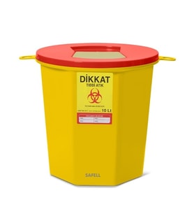 Safell Tıbbi Atık Kutusu - Tıbbi Atık Kovası 10 Litre