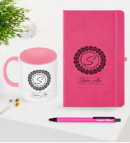 BK Gift Kişiye Özel İsimli Pembe Defter Kalem Kupa Seti - 2