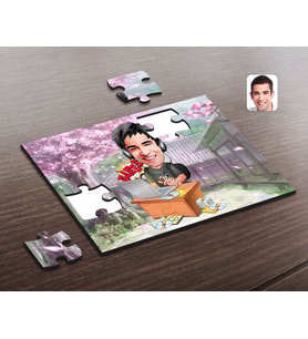 BK Gift Kişiye Özel Erkek Gamer Karikatürlü Ahşap Puzzle-1