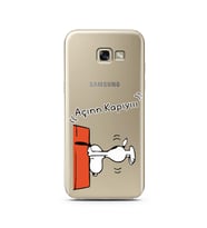 Snoopy Tasarımlı Süper Şeffaf Silikon Telefon Kılıfı Samsung A5 (2017)