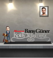 Kişiye Özel Avukat Karikatürlü Kolay Yetişmiyor Ahşap Biblo Bay-4