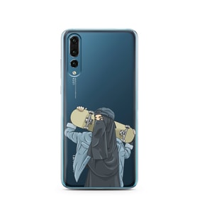 Kaykay Kız Tasarım Süper Şeffaf Silikon Telefon Kılıfı Huawei P20 Pro 