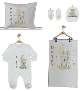 Pia Baby Gl 1911-02 İsme Özel Beşli Tulum Set