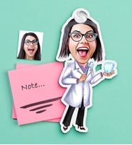 BK Gift Kişiye Özel Bayan Diş Hekimi Karikatürlü Ahşap Magnet-1 (Çok Renkli)