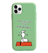 Snoopy Tasarımlı Yeşil Lansman Telefon Kılıfı İphone 11 Pro Max