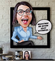 BK Gift Kişiye Özel Bayan Kolay Yetişmiyor Karikatürlü 3D Ahşap Tablo-2