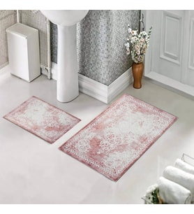 Banyo Halısı Ikili Klozet Takımı Kaymaz Tabanlı (60 xm x 100 cm + 40 cm x 60 cm) 