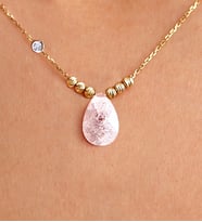 Demas Gold Pırlanta 14 Ayar Altın Dorika Açık Beyaz Taşlı Kolye