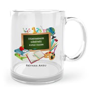 BK Gift Kişiye Özel Öğretmenler Gününüz Kutlu Olsun Cam Kupa Bardak  7