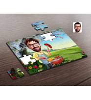 BK Gift Kişiye Özel Erkek Mangalcı Karikatürlü Ahşap Puzzle-1