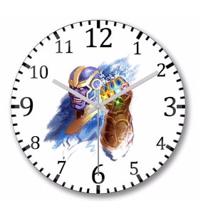 Thanos Infinity Gauntlet Duvar Saati Bombeli Gercek Cam