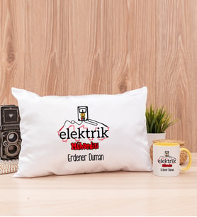 Elektrik Mühendisi Dikdörtgen Yastık ve Sarı Kupa Bardak