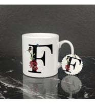 F Harfi Kupa Bardak ve Anahtarlık Set