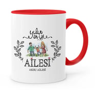 BK Gift Kişiye Özel Yılın En İyi Ailesi Kırmızı Kupa Bardak  2