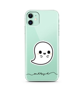 Sevimli Hayalet Tasarımlı Kişiye Özel Telefon kılıfı (tüm modeller mevcuttur)