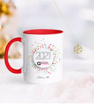 BK Gift Kişiye Özel 2024 Sana Mutluluk Getirsin Kırmızı Kupa ve Kar Tanesi Kolye-1 (Model 1)