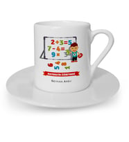 BK Gift Kişiye Özel Matematik Öğretmeni Türk Kahvesi Fincanı  5