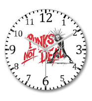 Punks Not Dead Duvar Saati Bombeli Gercek Cam