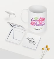 BK Gift Kişiye Özel Canım Annem Beyaz Kupa Ayna Seti - 15 (Model 1)