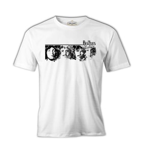 The Beatles 4 Beyaz Erkek Tshirt