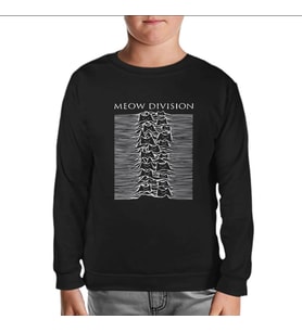 Meow Division Siyah Çocuk Sweatshirt