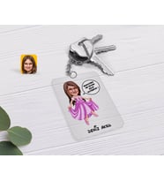 BK Gift Kişiye Özel Kız Çocuk Kolay Yetişmiyor Karikatürlü Şeffaf Pleksi Anahtarlık-4 (Beyaz)