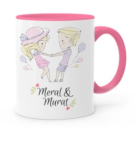 BK Gift Kişiye Özel Sevgililer Günü Temalı Pembe Kupa Bardak  66