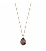 14 Ayar Altın Kolye Bordo Taşlı 1.10 Gram (Çok Renkli)
