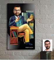 BK Gift Kişiye Özel Peşin Satan Karikatür Ahşap Tablo