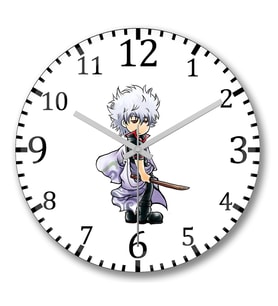 Gintama Gintoki Duvar Saati Bombeli Gercek Cam