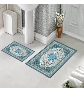 Banyo Halısı Ikili Klozet Takımı Kaymaz Tabanlı (60 xm x 100 cm + 40 cm x 60 cm) 