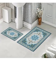 Banyo Halısı Ikili Klozet Takımı Kaymaz Tabanlı (60 xm x 100 cm + 40 cm x 60 cm) 
