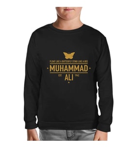Muhammad Ali - Est. 1942 Siyah Çocuk Sweatshirt