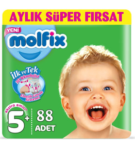 Molfix Bebek Bezi Beden:5+ (13-20Kg) Junior Plus 88 Adet Ekonomik Fırsat Pk