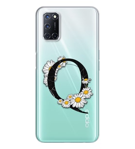 Papatya Harf Tasarım Süper Şeffaf Silikon Telefon Kılıfı Oppo A52-A72 Q-Harfi