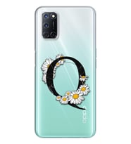 Papatya Harf Tasarım Süper Şeffaf Silikon Telefon Kılıfı Oppo A52-A72 Q-Harfi