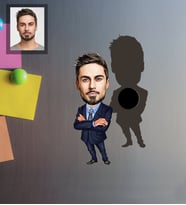Kişiye Özel Patron Karikatürlü Ahşap Magnet Bay-12