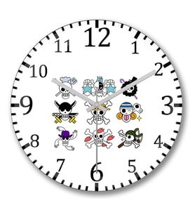 One Piece Full Skull Duvar Saati Bombeli Gercek Cam