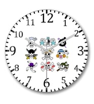 One Piece Full Skull Duvar Saati Bombeli Gercek Cam