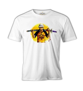 One Piece - Trafalgar Law Beyaz Erkek Tshirt