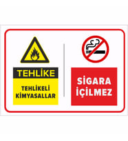 MIGNATIS - Tehlikeli Kimyasallar S*gara İçilmez Levhası - Sac Malzeme 35x50cm