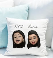 Emoji Kız Arkadaş Stiker Yastığı Kişiye Özel