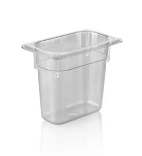 Plastport Kırılmaz Şeffaf Gastronom Küvet 1/9-150 (Siyah-Gri)