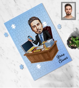 Kişiye Özel Avukat Karikatürlü A4 99 Parça Puzzle Bay-2