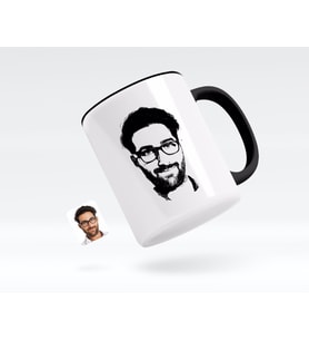 BK Gift Kişiye Özel Erkek Silüet Siyah Kupa Bardak-1
